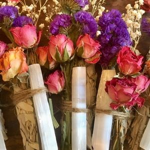 Selenite & Sage Flower Wrapped Smudge Kit